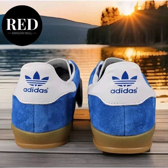 Adidas Gazelle Indoor Casual Low top Sneakers Blue White H06260 - Men's Size 11 - Picture 8 of 16